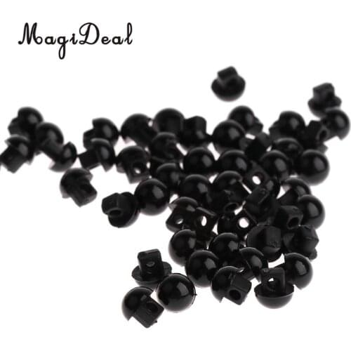 MagiDeal 100Pcs Black Mushroom Sewing Buttons for Clothes Doll Plush Animal Eyes Nose Making Decoration Kids Craft Toy 6mm