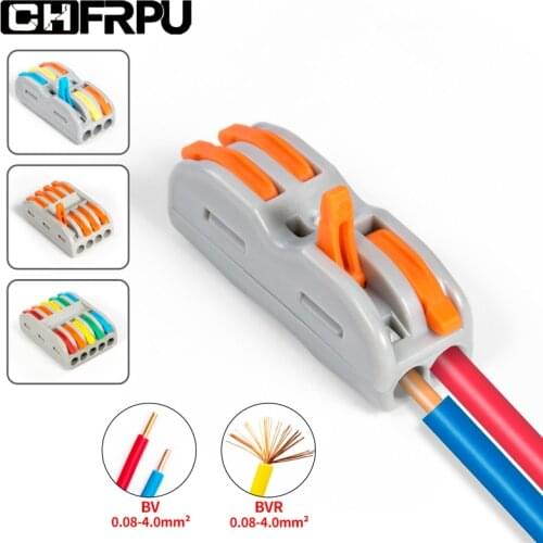 222/223/224/225 Mini Fast Wire Cable Connectors Universal Conductor Push-in Terminal Block 10/30/50pcs