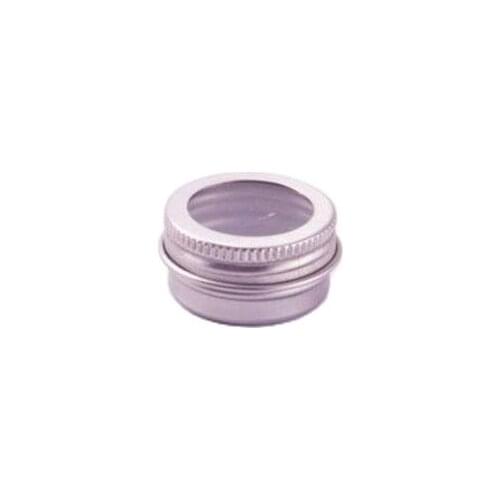 5ml Cream Jar Mini Aluminum Metal Containers Travel Lip Balm Tin Cans Hair Wax Box Makeup Accessory With Window 50pcs/lot
