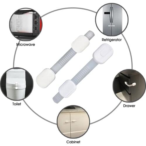 Baby Locks Flexible Strap Child Safety Locks Self-Adhesive Door Latches For Cabinet Drawer Toilet Seat Fridge Oven Dropshipping
