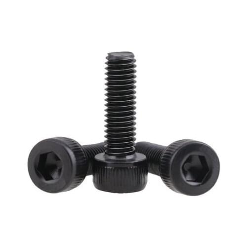 1pcs M16 Allen cylindrical head screws cup headel knurled fine teeth screw alloy steel bolt black cokor DIN912 25mm-150mm long