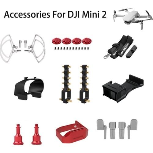 DJI Mini 2 Landing Gear Lens Hood Props Holder Joysticks Lever Controller Strap Signal Booster accessories For mini 2 Drone
