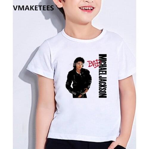 Kids Summer Girls & Boys T shirt Rock N Roll Star Michael Jackson Print Childrens T-shirt Kpop Cool Casual Baby Clothes,HKP5145