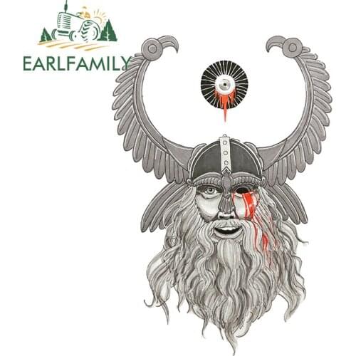 EARLFAMILY 13cm x 9.9cm for Odin Vinyl Car Stickers Motorcycle Helmet Air Conditioner Personality JDM Assessoires Decal for SUV