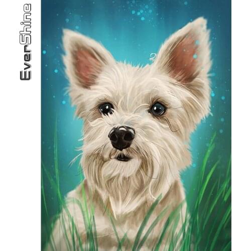 Evershine Diamond Embroidery New Arrivals Dog 5D DIY Diamond Painting Animal Rhinestone Picture Home Decoration