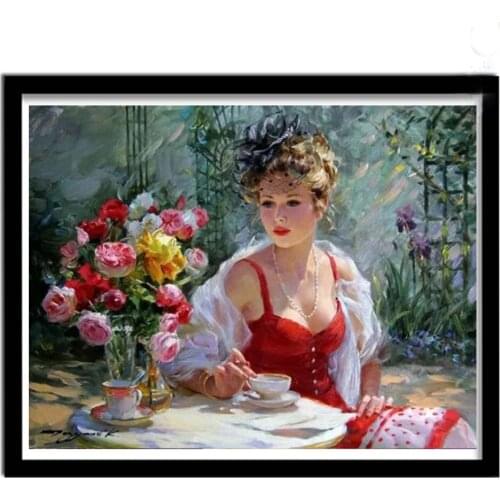 Europa rua flores loja praça broca redonda 5d diy pintura diamante paris paisagem diamante bordado ponto cruz Kits