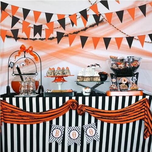 4M 12 Flags 8M 18 Flags Orange and Black Flags Friends' Bee Pennants Happy Bunting Banner Christmas Flags Decoration Supplies