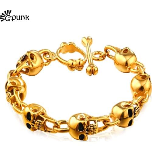 Золотые браслеты для мужчин GPUNK China At AliExpress