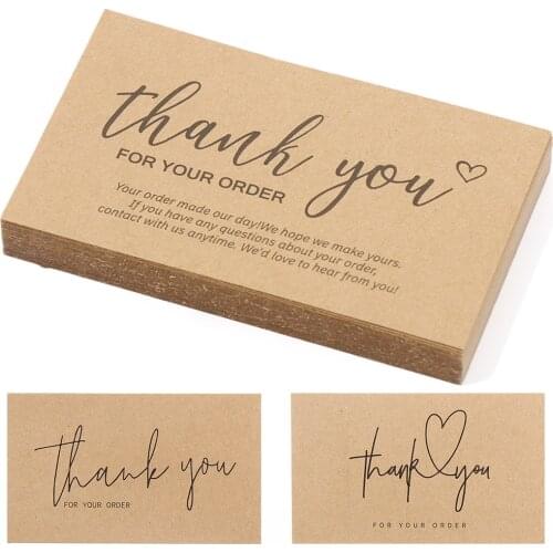 30/50PCS Thanks Note Card Online Retail Praise Label "Thank You For Your Order" Business Greeting Card For Customer Gift Decor