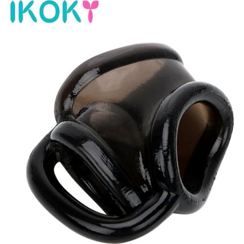 IKOKY Male Masturbator Cock Ring Penis Ring Male Chastity Device Sex Toys for Men Male Dildo Extender Delay Ejaculation