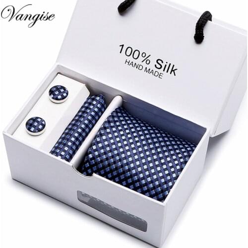 New Plaid men ties set Extra Long Size 145cm*7.5cm Necktie navy blue Paisley Silk Jacquard Woven Neck Tie Suit Wedding Party