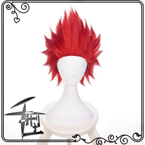 My Boku No Hero Academy Eijirou Kirishima Eijiro Red Short Heat Resistant Wig Cosplay Wig + Cap