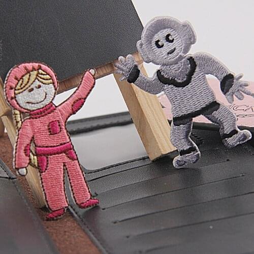 Cartoon Space Astronaut Punk Iron On Patch Embroidered Clothes Patch For Clothing Clothes Stickers Garment Apparel Accessories