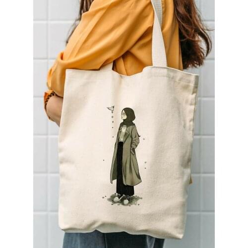 New 2021 Womens Shopper Tote Bag Large Capacity Feminine Shoulder Canvas Bags Student Book Vintage Bag Bird And Girl Beach Bag