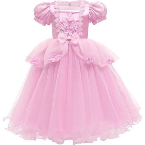 New Year Costume Kids Dress High Quality Flower Embroidery Girl Princess Dress Festival Party Birthday Present Baby Girl Dresses