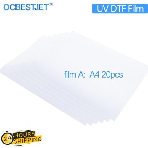 20PCS A4 Magic UV DTF Film A Transfer to Glass Ceramic Metal Phone Case for Irregular Shape surface UV DTF Printer