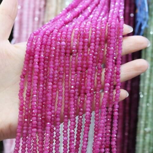 2x4mm Flat Shape Faceted Beads Natural Stone Agates Beaded Loose Spacer Beads for Women Jewelry Making DIY Bracelet Accessories