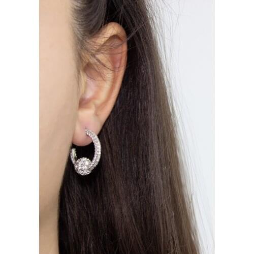 Silver Plated Swarovski Ring Earrings