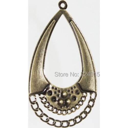 20pcs/lot Retro Pendant Earring Making Ancient Fashion Jewelry Metal Finding Waterdrop Filigree Wraps Connectors For