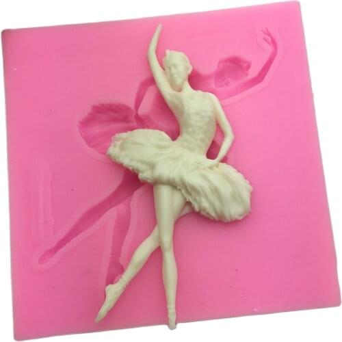 Ballet Girl Shape Silicone Mold Fondant Resin Sugarcraft Mold For Pastry Cupcake Decorating Kitchen Tool