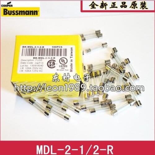 US Fuse BUSSMANN MDL-2-1 / 2-R 2.5A 250V 6.35 * 31.75mm