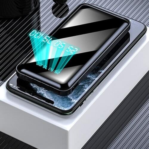 Portable Power Bank 50000mAh Charger for Iphone Xiaomi Powerbank Built-in 4 Cables Portable External Battery Fast Charging