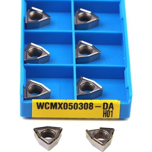 WCMX030208 WCMX040208 WCMX050308 WCMX06T308 DA H01 Wearable CNC Lathe Aluminum Turning Tool Carbide Milling Insert Cutting Blade