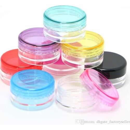 5G/5ML High Quality Clear Plastic Cosmetic Container Jars With Black Lids Cosmetic Cream Pot Makeup Eye Shadow Nails Powder Jewe