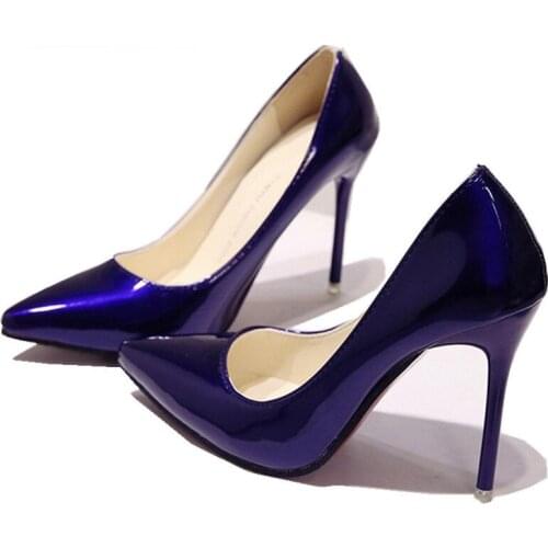 2021 New Fashion High Heels Women Pumps Thin Heel Classic White Red Nede Beige Sexy Prom Wedding Shoes Blue Red Wine Size 34-40