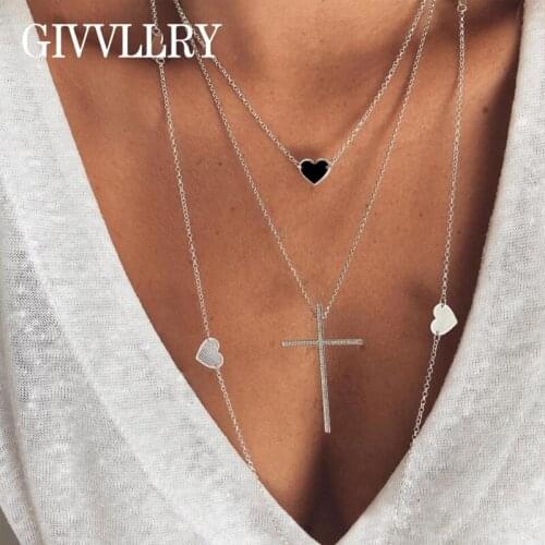 Free Shipping Long Sweater Chain Cross Necklaces For Women Heart Tessal Chain Necklace Collares