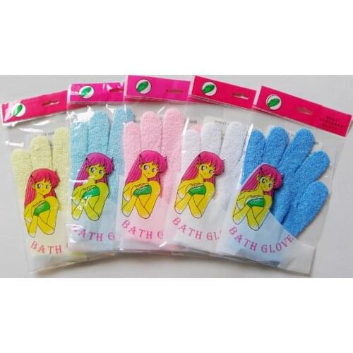 1/2/4/6 Pcs Shower Exfoliating Skin Body Wash Spa Bath Gloves Massage Loofah Scrubber Exfoliator Body Scrubber Cleaning Brush