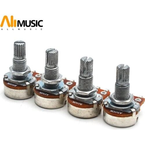 10pcs/50pcs Full Size Long Split shaft 18mm Guitar Pots Potentiometer For Guitar Bass part with 4 Specification