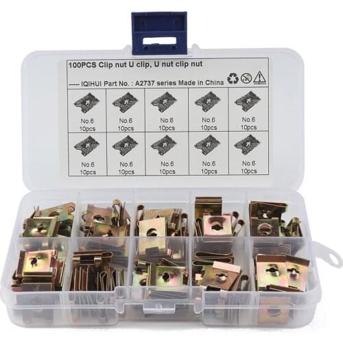 100pcs U-shaped Reed Nut Clip Nut is Suitable for Car Vehicle Interior Decoration Board #10 Girds Fixment Tool