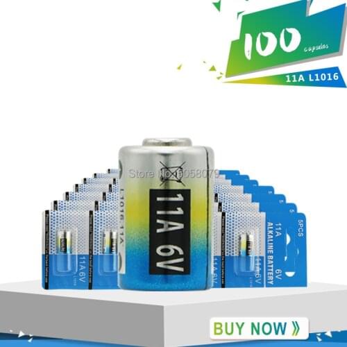 100pcs per lot Mercury free 6V 11A L1016 alkaline battery A11 MN11 GP11A L1016 CA21 for flashlight reading pen