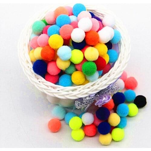 144pcs 15mm Multi Colors Pompom Fur Ball Pom Poms Pompones Craft Wedding Party Home Decor DIY Handmade Kids Toys Accessories