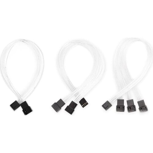 30cm 4Pin PWM Extension Cable Motherboard Office 1 to 3 Ways Splitter Sleeved Computer CPU Cooling Fan Splitter Adapter Cord