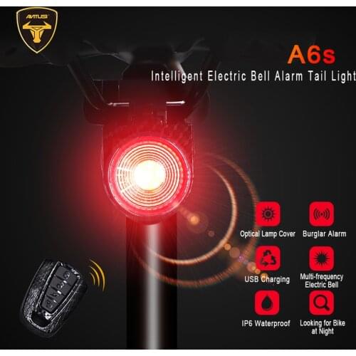 ANTUSI Remote Control Bike Tail Light USB Rechargeable Smart LED Waterproof Bicycle Light Rear Cycling Safety Warning Lumen Lamp