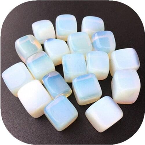 White Opal Cube Hand Carved Tumbled Crystals Healing Gemstones For Home Decoration