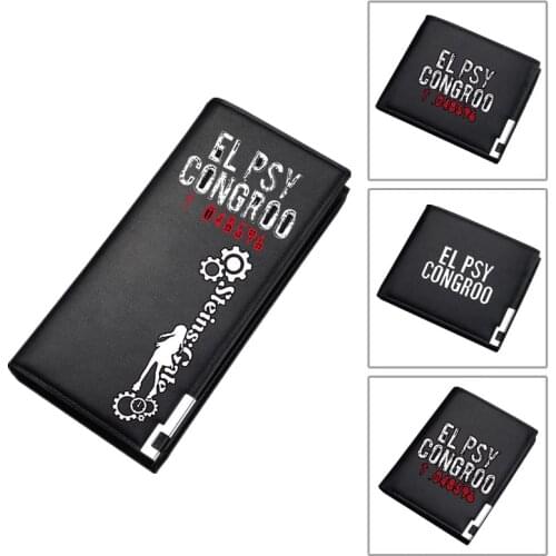 Steins;Gate Women Long Purse Anime Money Bag EL PSY CONGROO Men Clutch Pu Leather Short Wallet ID Card Holder Carteras Mujer