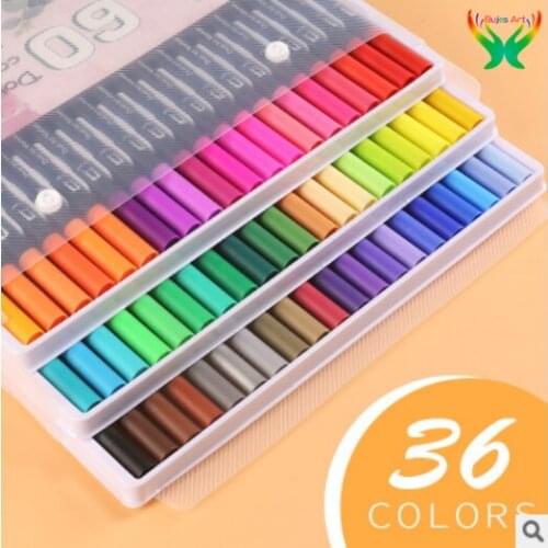 12/24/36 color Double head black stem water-based color graffiti pen soft head marker pen watercolor pen set art supplies