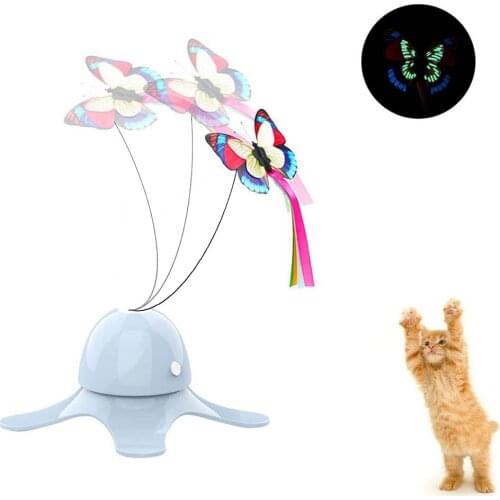 Electric Automatic Cat Toy Pet Smart Funny Butterfly Rotating Toys Kitten Interactive Training Cat Stick Supplies