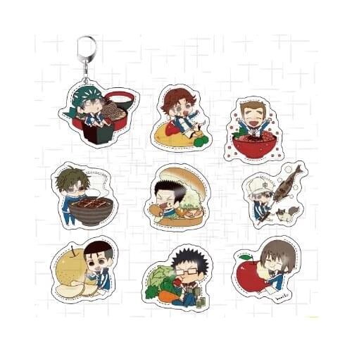 Hot Anime The New Prince of Tennis Tezuka Kunimitsu Bags Pendant Keychain Acrylic Keyring Decorate Cosplay Q Version Food Series