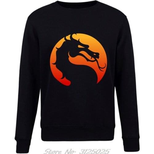 Mortal Kombat Logo hoodies Popular Fighting Game Novelty Hoodie Mens Autumn Winter Pullover Sweatshirt