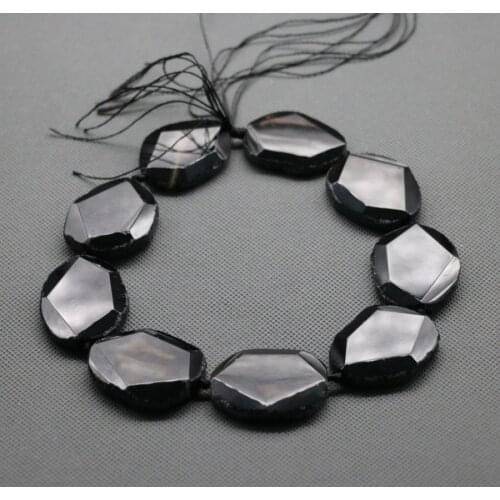 Women Necklace Making, Large Stone Druzy Faceted Stone Beads Black Slab stone statement Bead Pendant for 2015