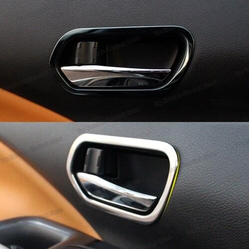 Leather Car Interior Door Handle Frame Cover Lining Trim for Nissan Kicks 2017 2018 2019 2020 2021 Accessories Auto Parts