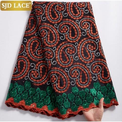 SJD LACE New Design African Dry Lace Fabric 2021Embroidery Nigerian Swiss Voile Lace In Switzerland For Woman Cloth Sewing A2335
