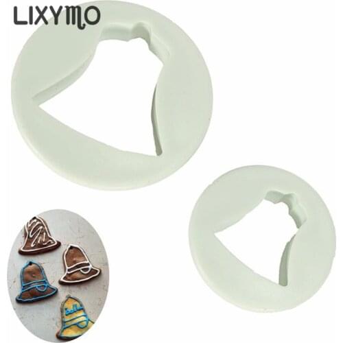2PCS Cute Tinkle Bell Design Fondant Molds Cookie Biscuits Cutters Sugar Craft DIY Moulds Embossers Cake Decorating Tools LIXYM