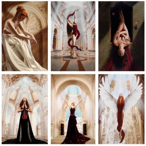 5D DIY Diamond Painting Angel Dancing Girl Pattern Cross Stitch Kit Full Round Drill Diamond Embroidery Mosaic Home Decor Crafts
