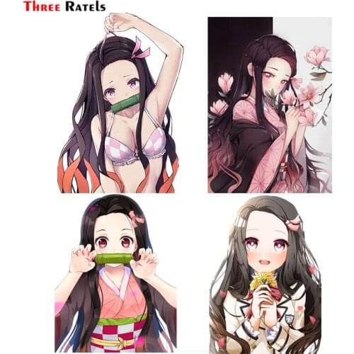 Three Ratels F6 kamado nezuko kimetsu no yaiba stickers for passat b5 car sticker auto decoration pvc laptop motorbike decal