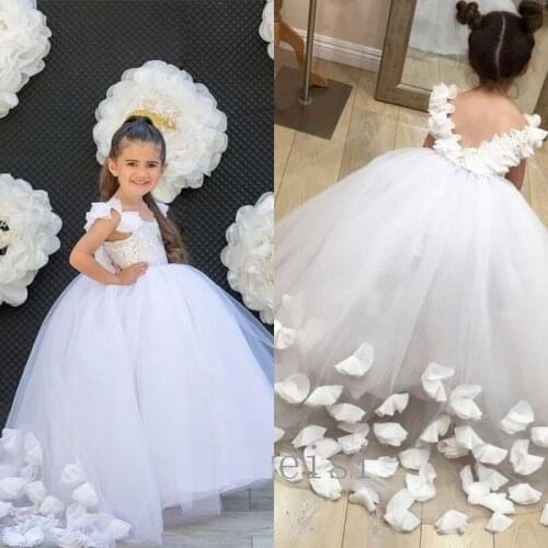 Pageant Princess Gown Girls Flower Girls Dresses for Wedding Party Dress Backless Handmade Baby Costume Newborn Girls Dress